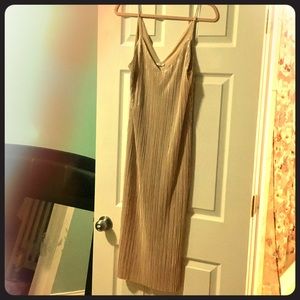 Gold pleated dress!